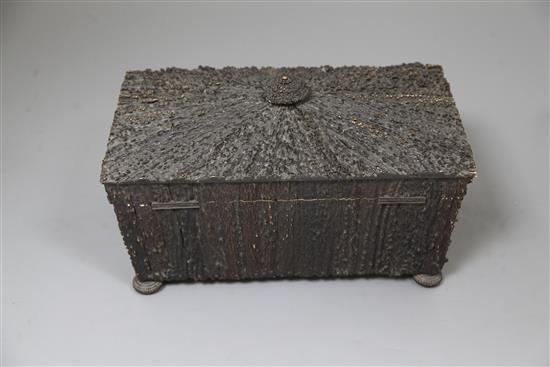 A 19th century Anglo-Indian stag horn tea caddy, 14in.